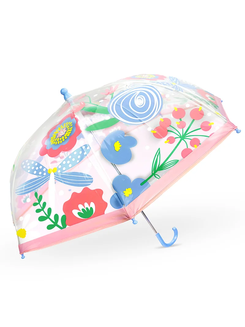 Denokids Flowers Girl Transparent Umbrella